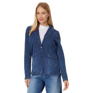 Elliott Lauren One-Button Blazer Stretch Denim Size 8